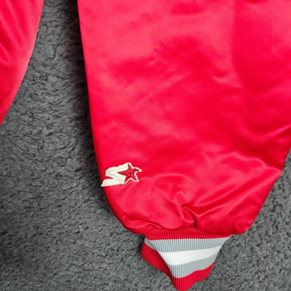 Vintage 90s University Las Vegas UNLV Rebels Satin Jacket Starter XL Made in USA - Picture 3 of 11